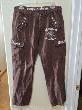 rough n. charm Brown Frontier Western Cargo Pants
